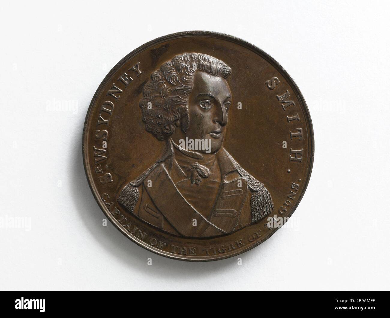 Sidmey William Smith (1764-1840), British admiral, 1799 Wyon the Elder, Thomas. William Sidmey Smith (1764-1840), amiral britannique, 1799. Bronze. 1799. Paris, musée Carnavalet. Stock Photo