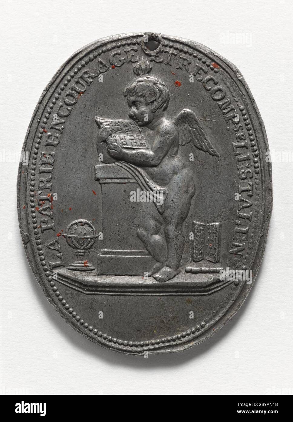 PRICE EMULATION, LYON, 1794 Jean-Marie Chavanne (1766-1826). 'Prix d'émulation, Lyon, 1794'. Etain, 1794. Paris, musée Carnavalet. Stock Photo