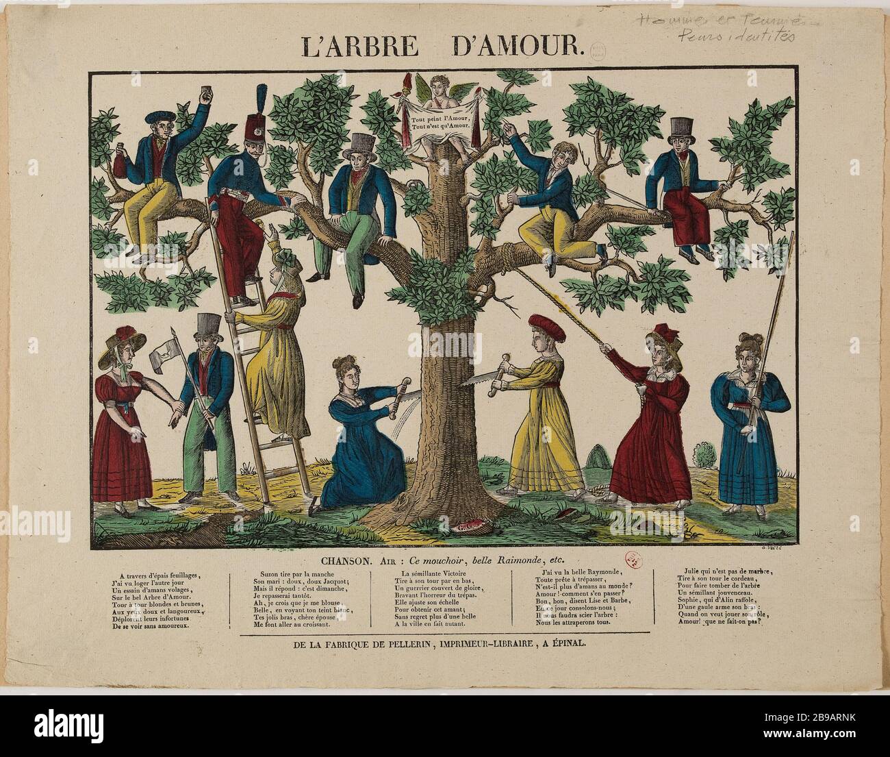 Allegory The Tree Of Love Anonyme Chez Pellerin Allegorie L Arbre D Amour Bois Grave Colorie Paris Musee Carnavalet Stock Photo Alamy