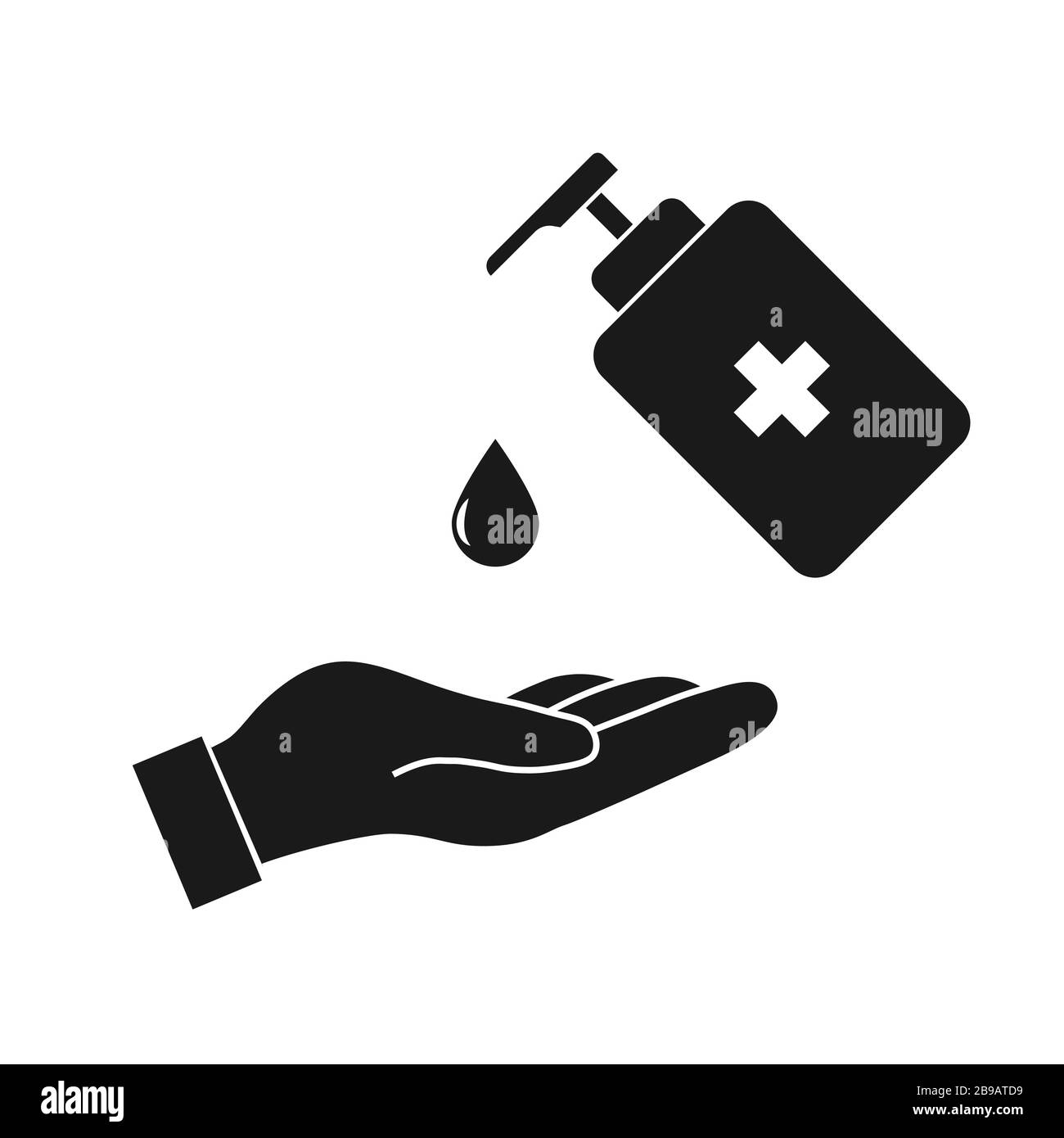 Hand washing disinfection hygiene Black and White Stock Photos & Images ...