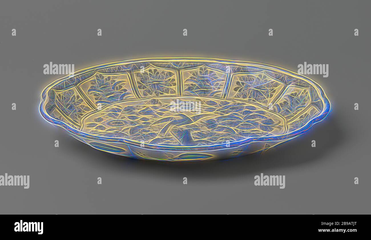 Bowl Painted In Blue With A Bird Surrounded By Flower Branches Bowl Painted In Blue With