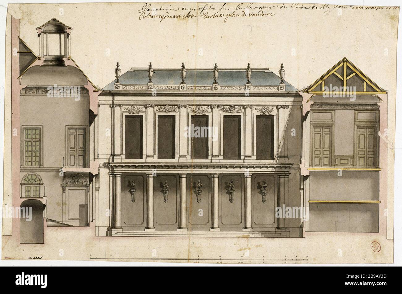 ELEVATION AND PROFILE OF THE HOTEL D'EVREUX, PLACE VENDOME Jean-Michel ...