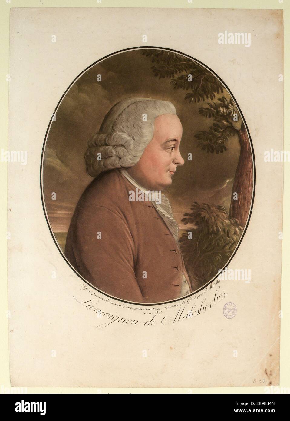 Portrait of Lamoignon de Malesherbes, Collection of Great Men (dummy title) Stock Photo