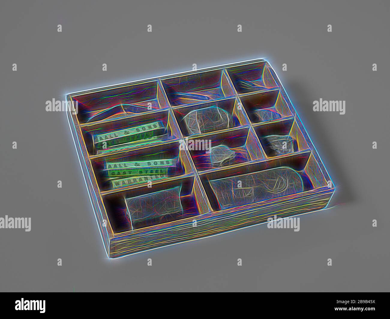 Box with iron, steel and ore samples Box Containing Samples of Iron Ore