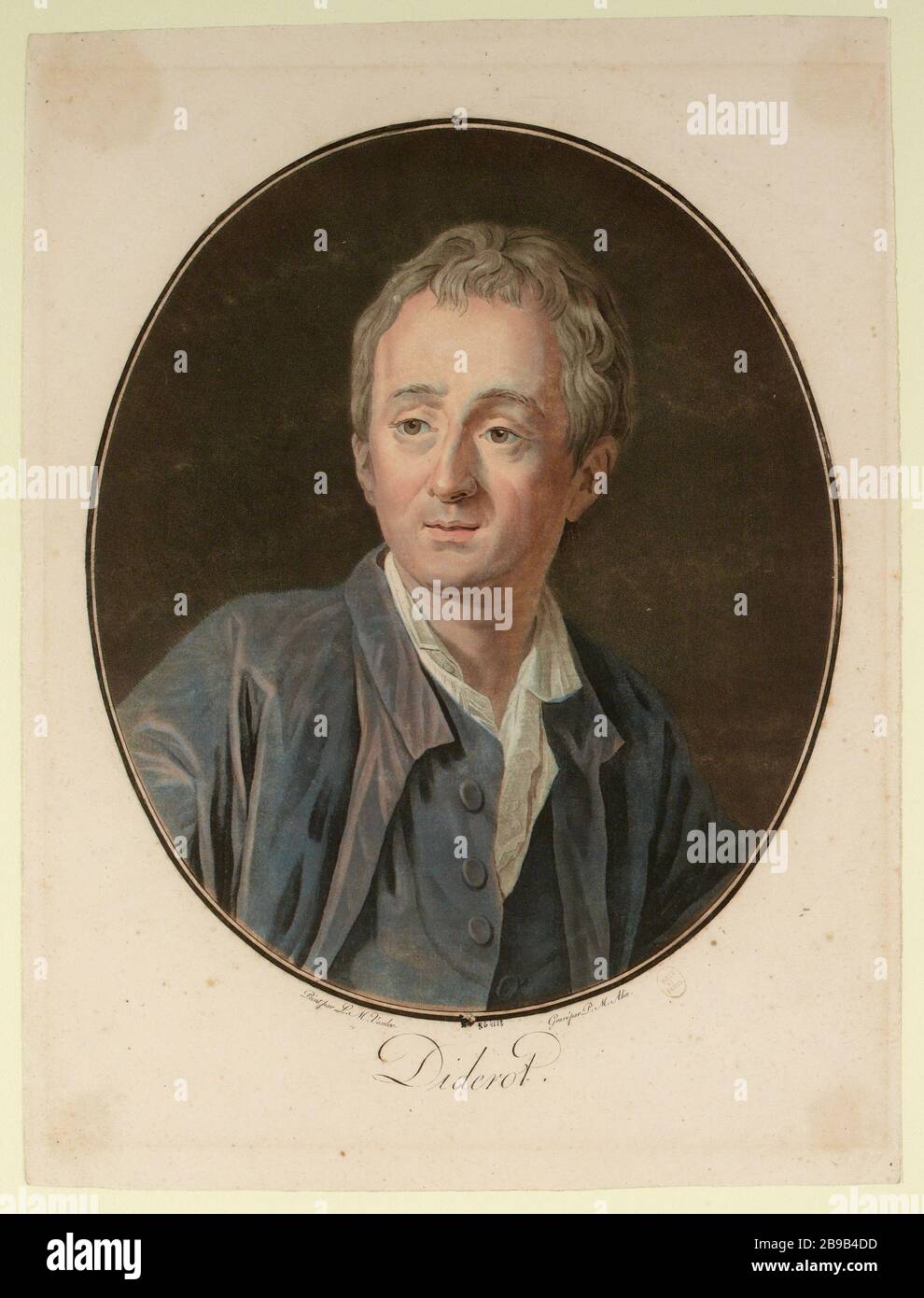 Portrait of Denis Diderot, Collection of Great Men (1713-1784), philiosophe, writer, encyclopedist (dummy title) Stock Photo