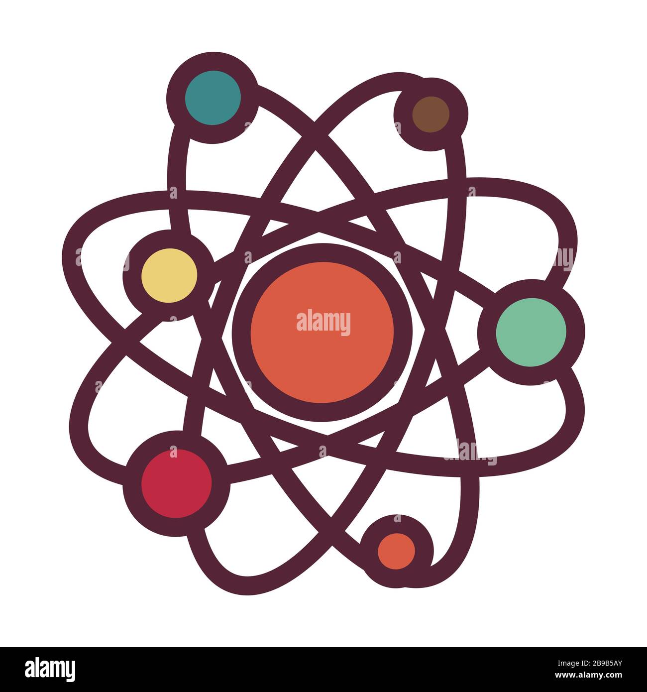 Atom or molecule structure isolated icon, education and science Stock Vector