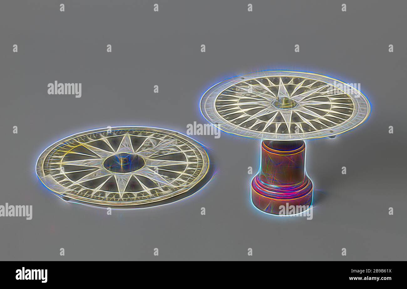 Pivot, Compass pen with ruby point on a wooden base, with a rose. The