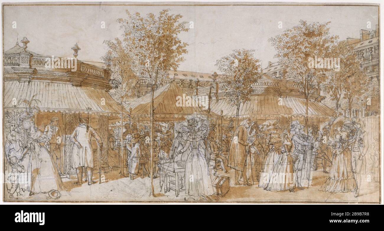 CLAUDE LOUIS Desrais - WALK THE PALACE ROYAL Claude-Louis Desrais (1746-1816). "La promenade du Palais Royal". Paris, musée Carnavalet. Stock Photo
