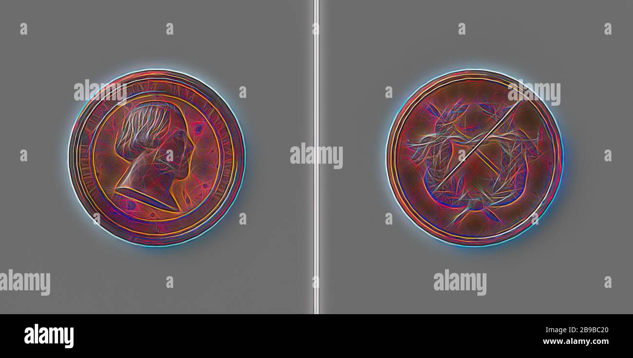 Longbow industry, medal in honor of William III, King of the Netherlands, Bronze medal. Front