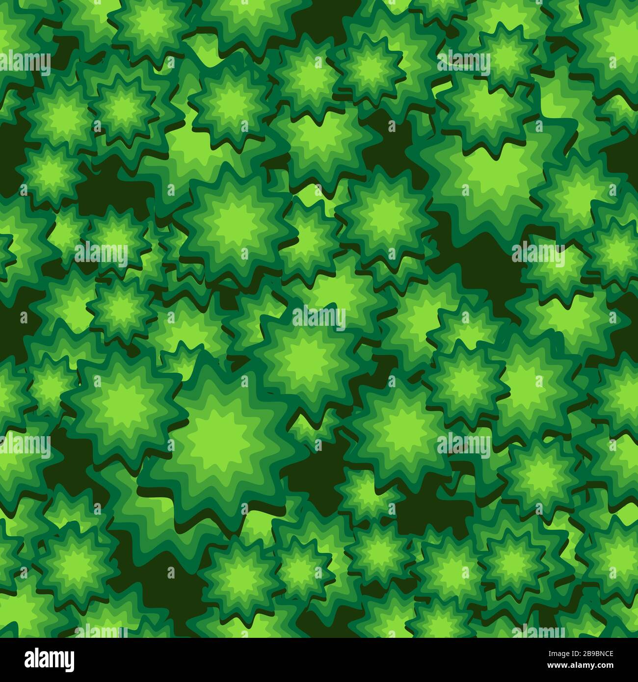 seamless pattern of viruses in the shape of stars on a green background ...