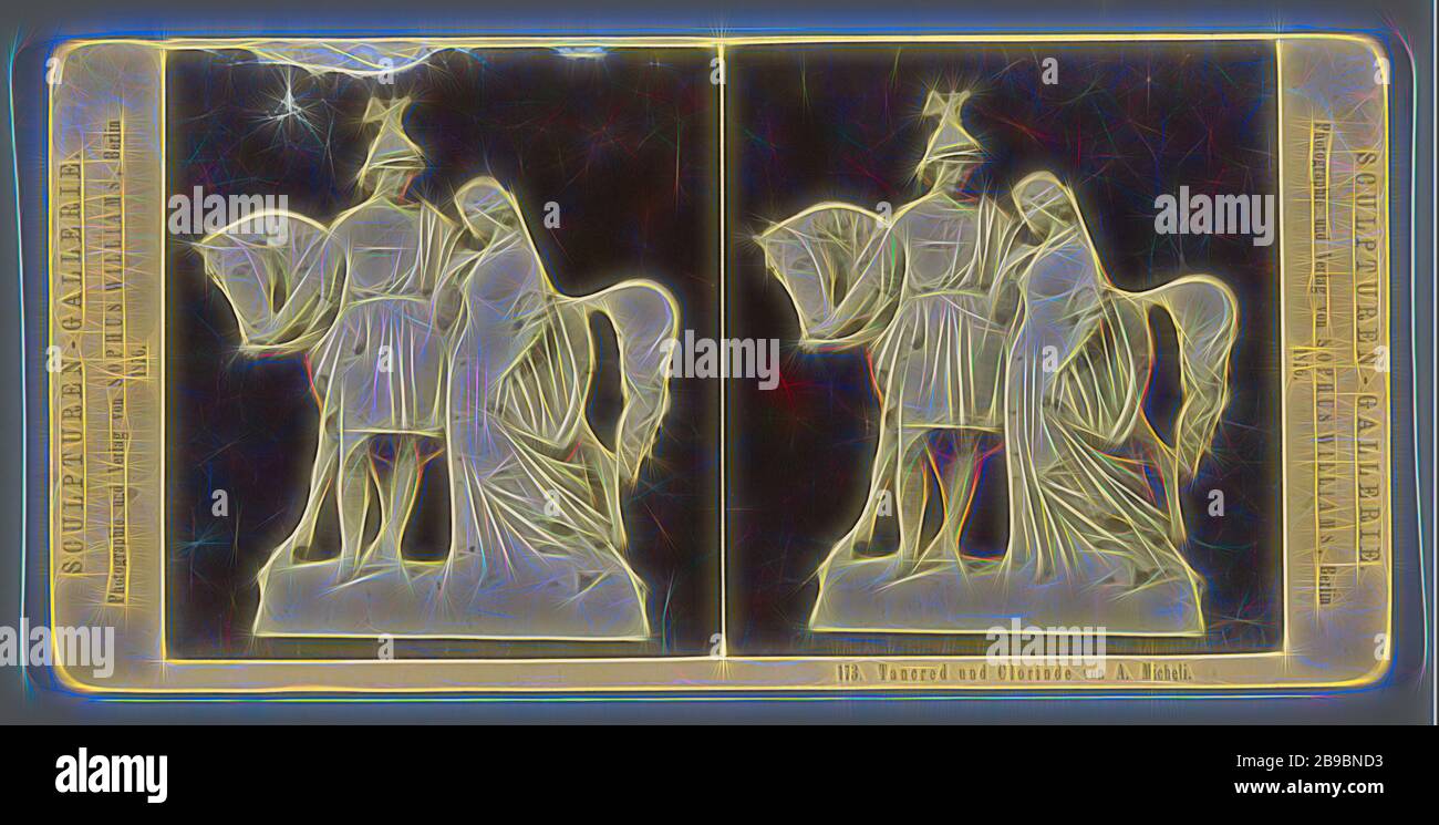 Sculpture of crusader Tancred with Clorinde and horse Tancred and