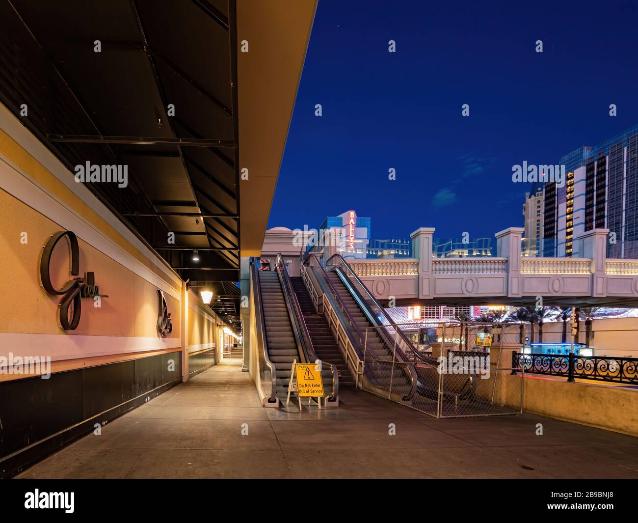 Las Vegas, MAR 23, 2020 - Dusk special lockdown cityscape of the famous Strip Stock Photo