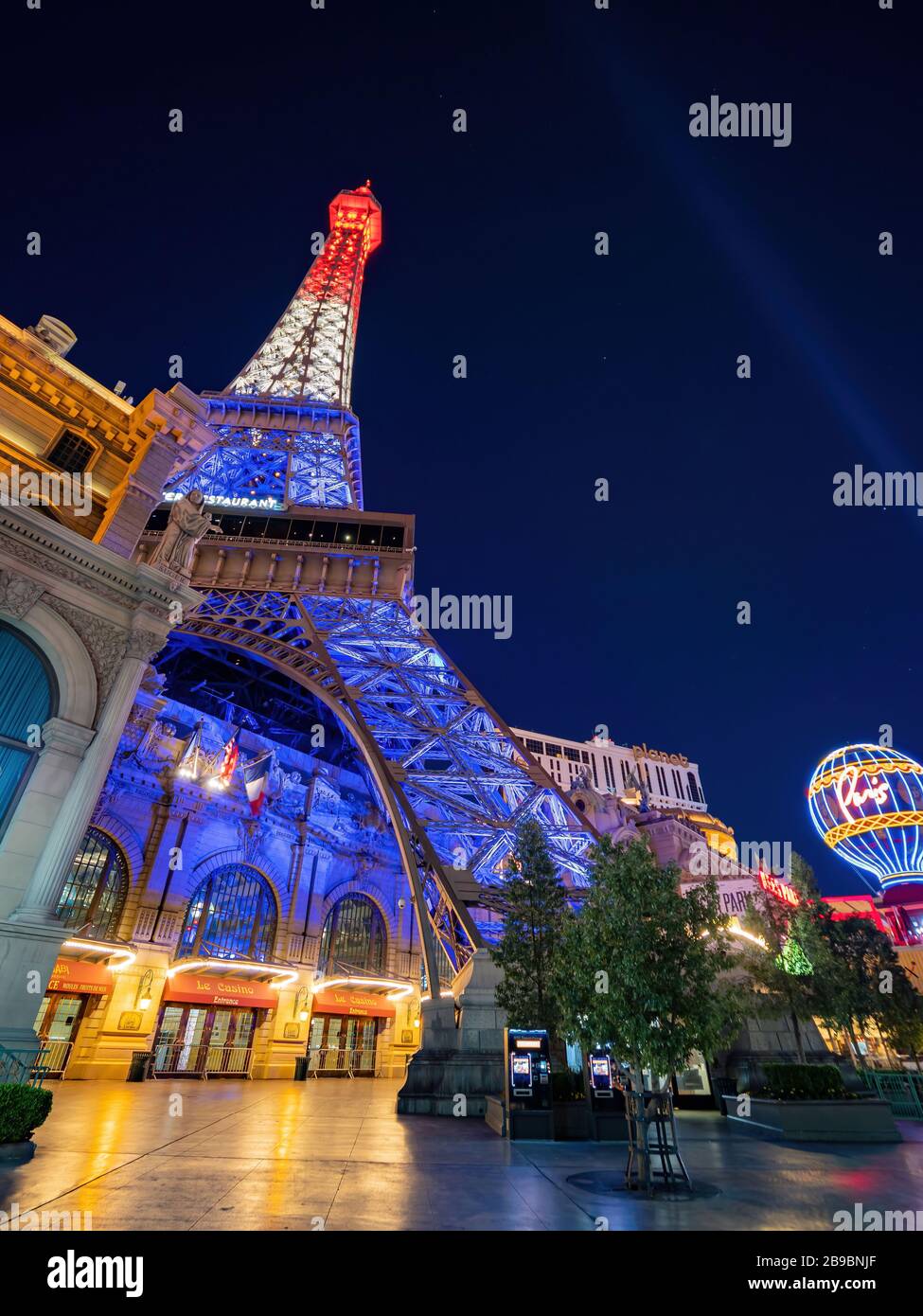 Las Vegas, MAR 23, 2020 - Dusk special lockdown cityscape of the famous Strip Stock Photo