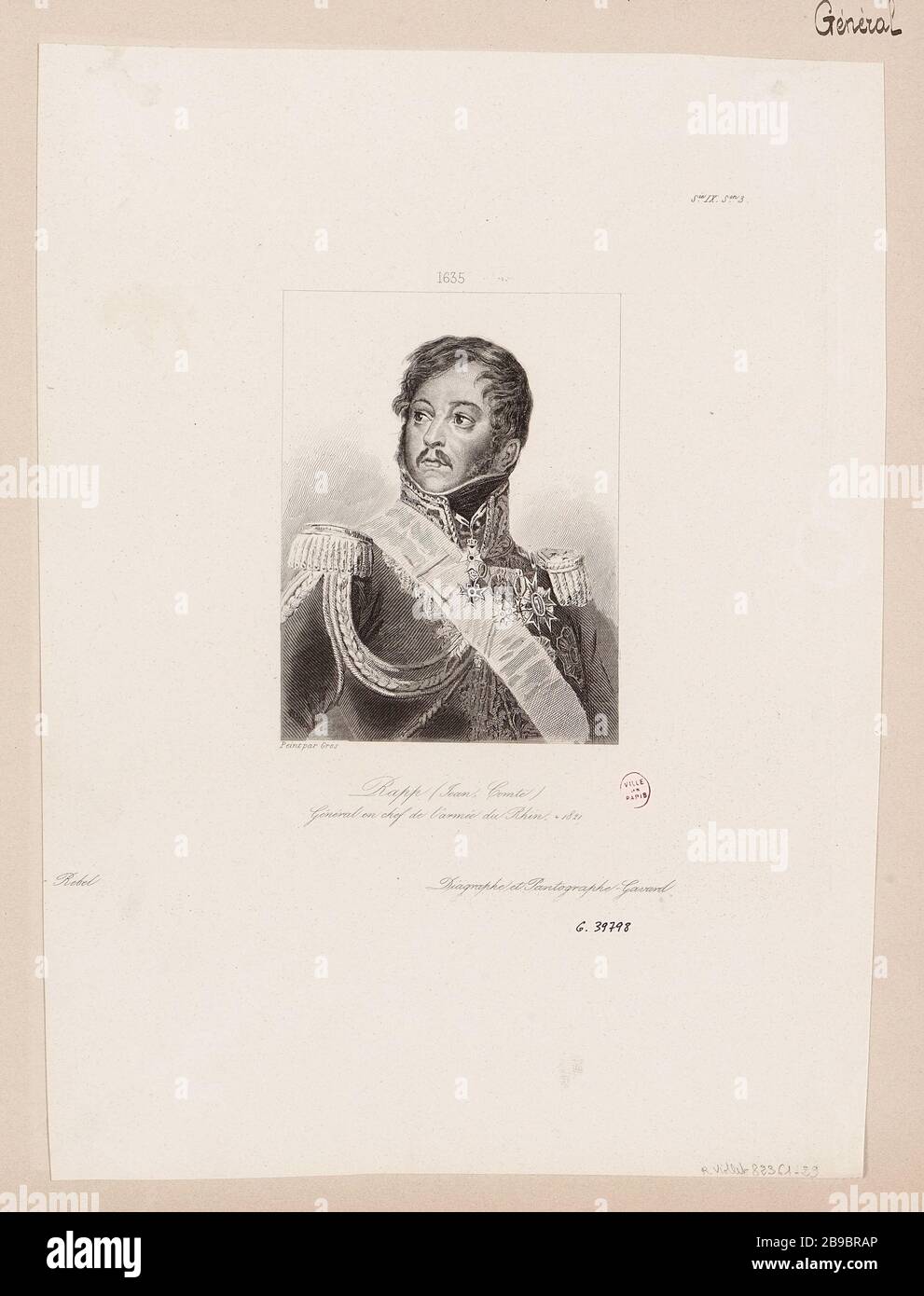 Rapp (John Earl) General in Chief of the Army of the Rhine, † 1821 ...