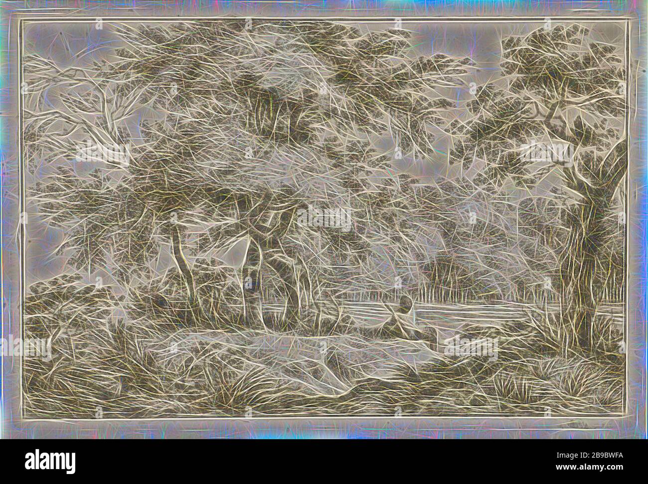Man resting in forest, A man sitting in the grass under a tree on