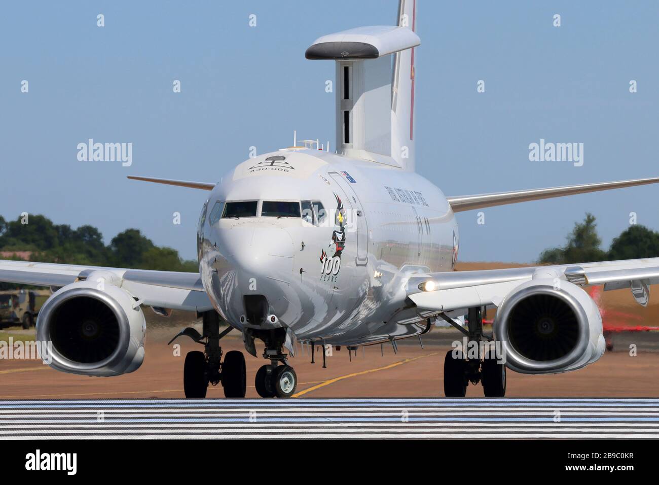 Boeing 737-7ES Wedgetail airborne early warning and control airplane of Australian Air Force. Stock Photo