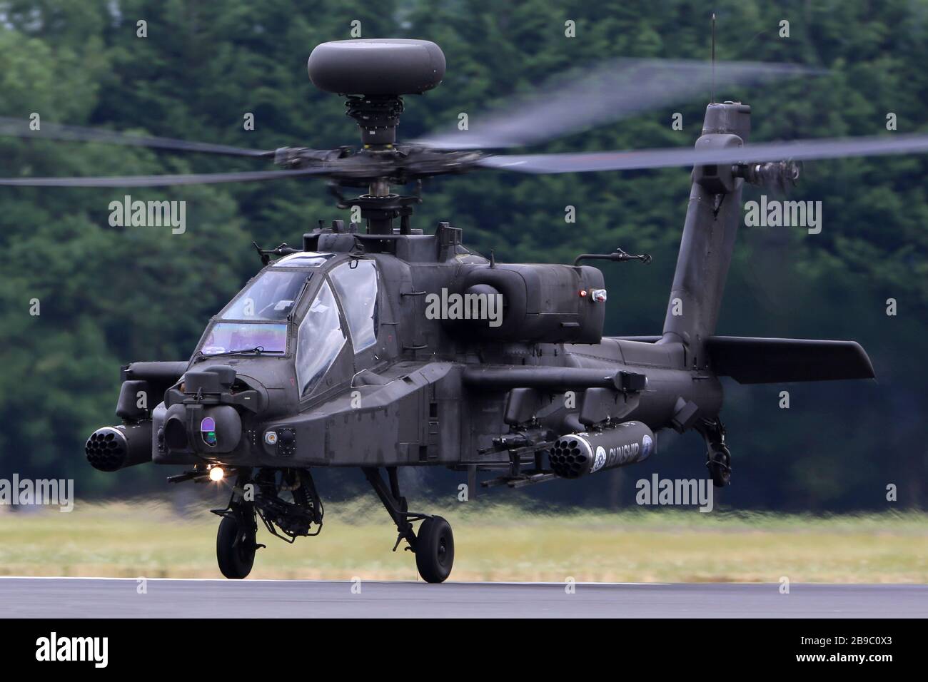 AH-64D Apache Longbow attack helicopter of the Royal Air Force. Stock Photo