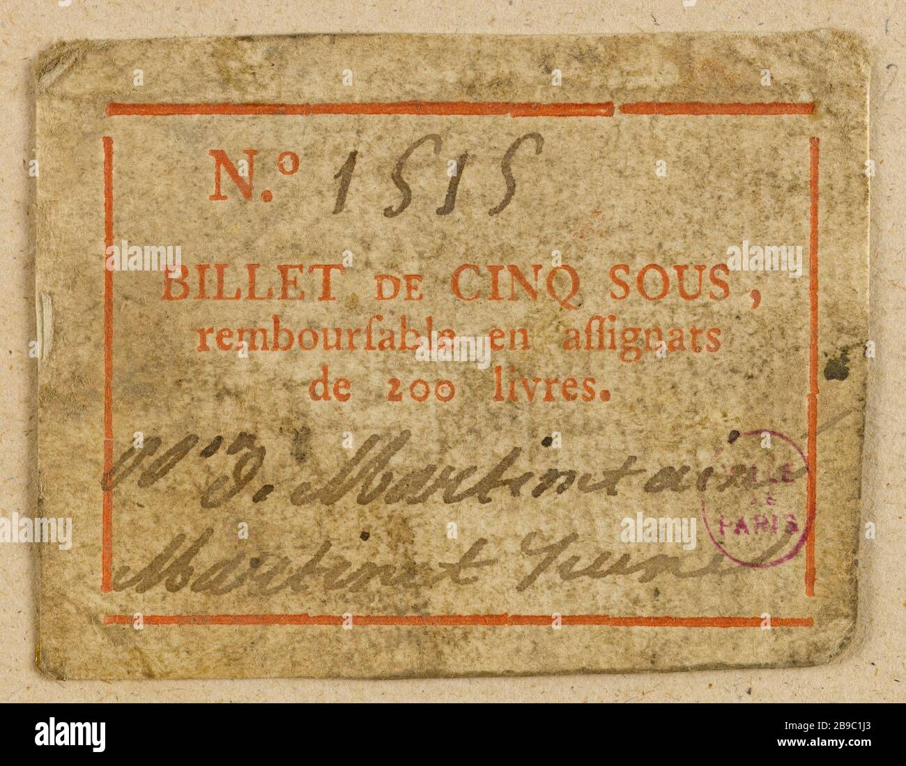 Pre revolutionary french currency note hi-res stock photography and ...