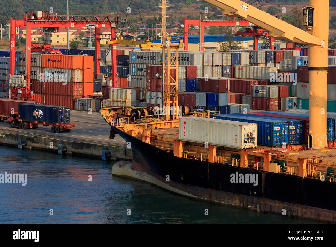 Container ship in Sihanoukville Port,Sihanouk Province,Cambodia,Asia ...