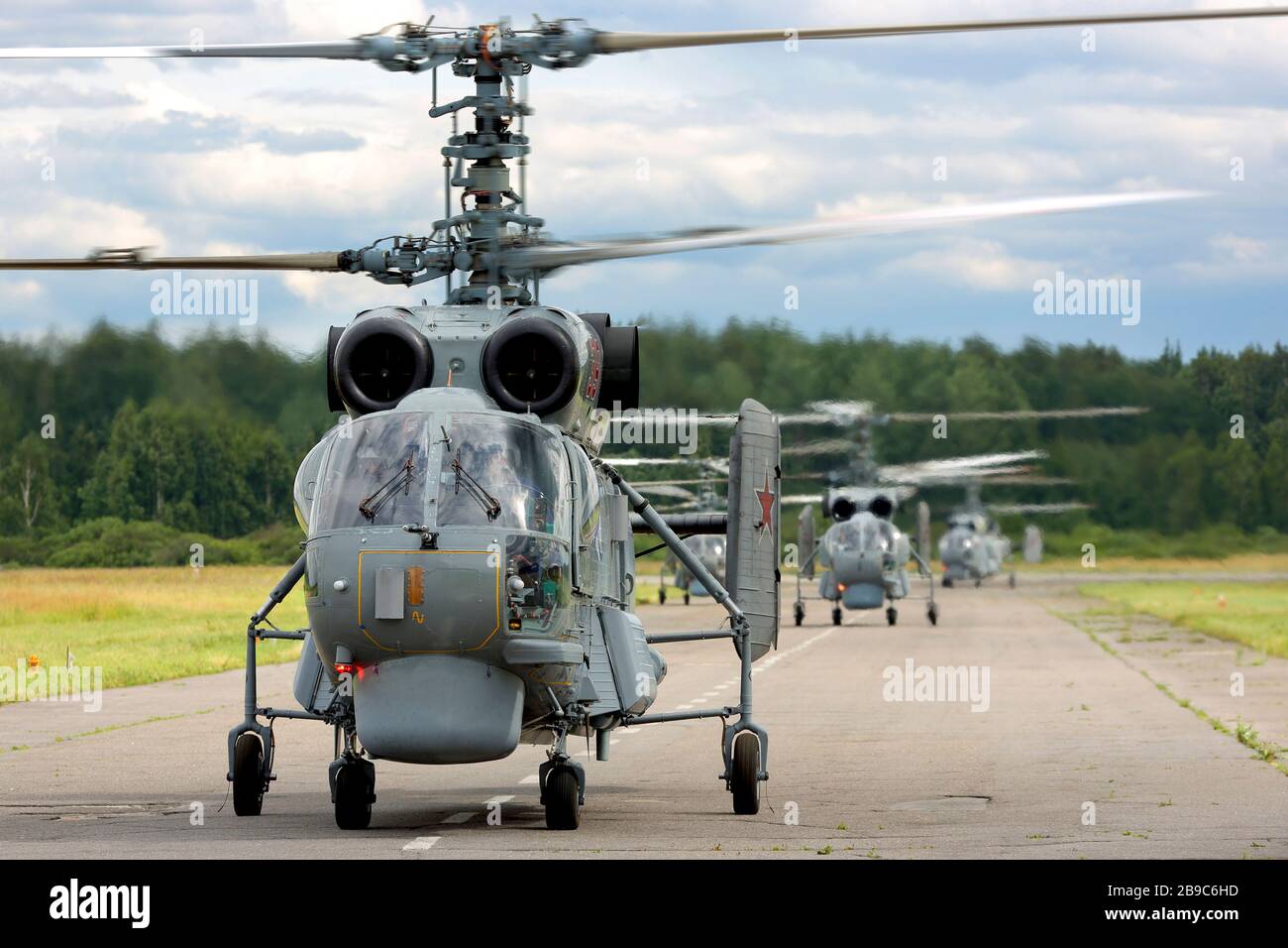 Ka-27M anti-submarine helicopter of the Russian Navy, Pushkin, Russia. Stock Photo