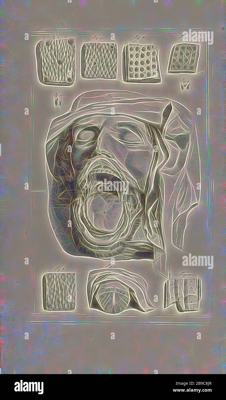 Anatomical study of the head, nose and tongue, Representation of a head ...