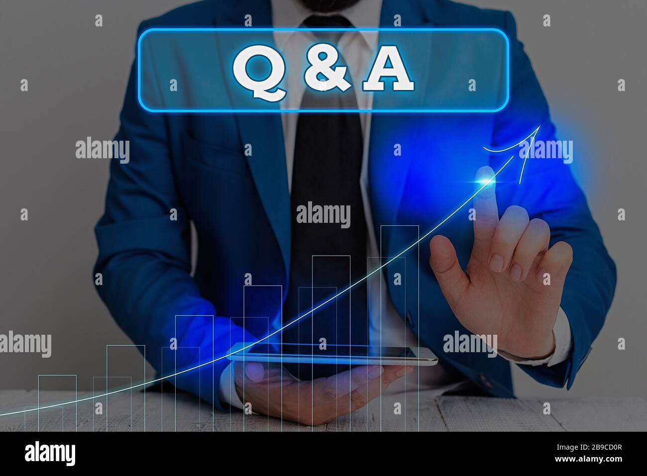 Writing note showing Q And A. Business concept for a period of time or