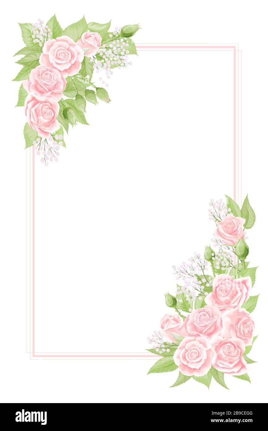 February Roses Borders Elegant Rose Border Design