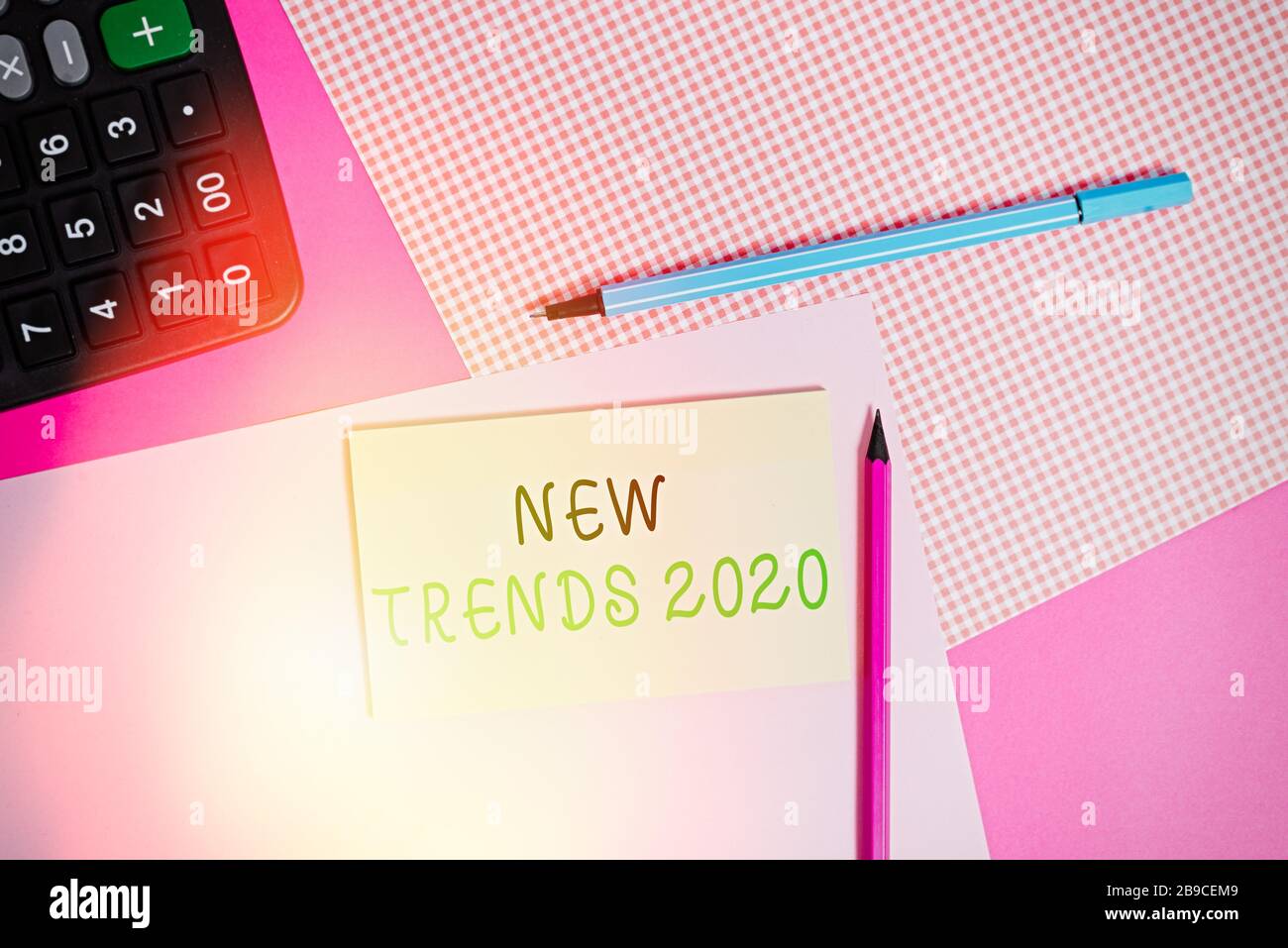 Writing note showing New Trends 2020. Business concept for general ...