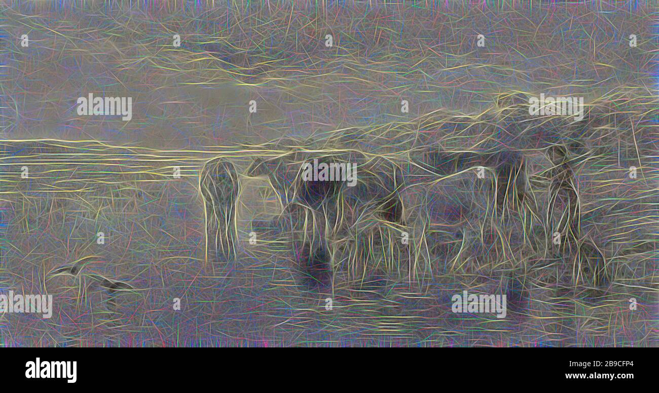 Sunset Landscape With Cows And Herdsman By The Water Cow Sunset River Landscape With Figures Staffage Willem Maris 1844 1910 Paper H 305 Mm W 570 Mm Reimagined By Gibon