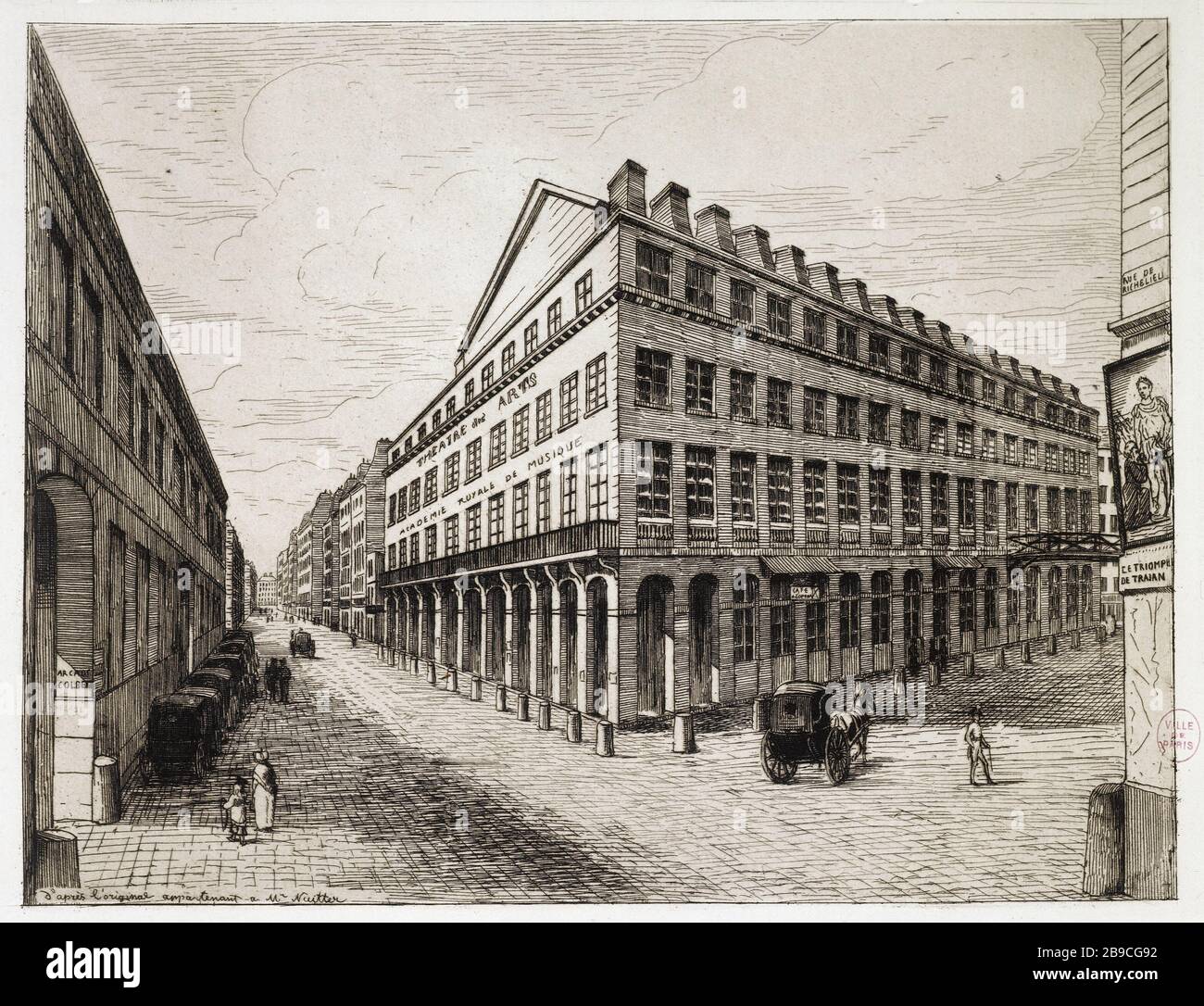 RUE DE RICHELIEU Martial Adolphe Potémont, dit A.-P. Martial (1828-1883). 'Rue de Richelieu'. Gravure. Paris, musée Carnavalet. Stock Photo
