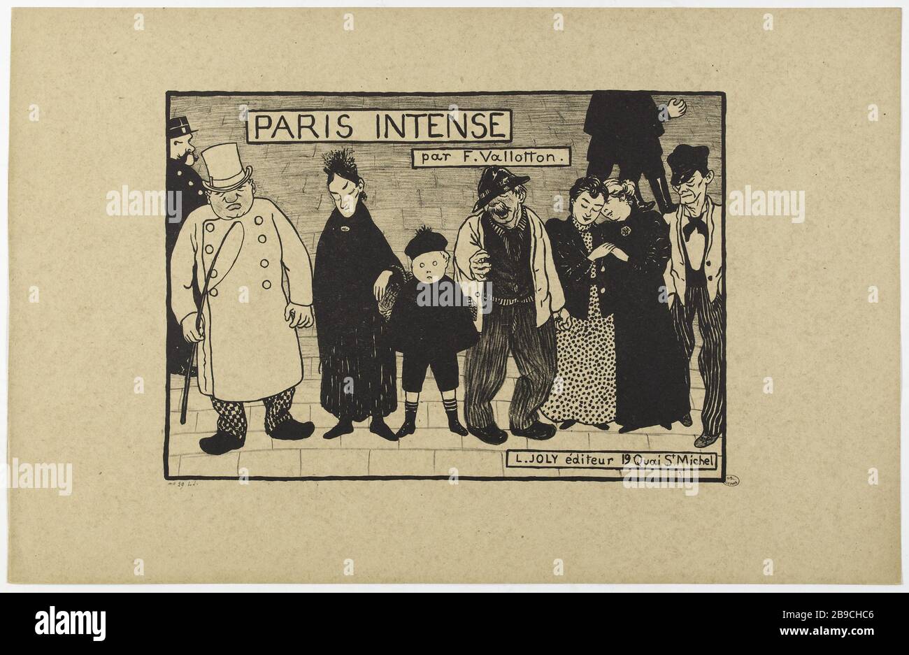 Paris intense. Félix Edouard Vallotton (1865-1925). 'Paris intense'. Gravure. 1893. Paris, musée Carnavalet. Stock Photo