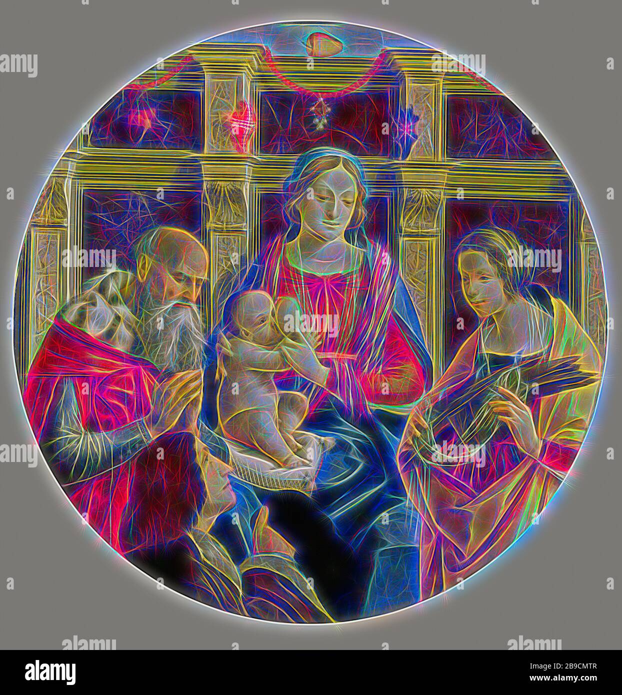 Madonna and Child with a Male Saint, Catherine of Alexandria and a ...