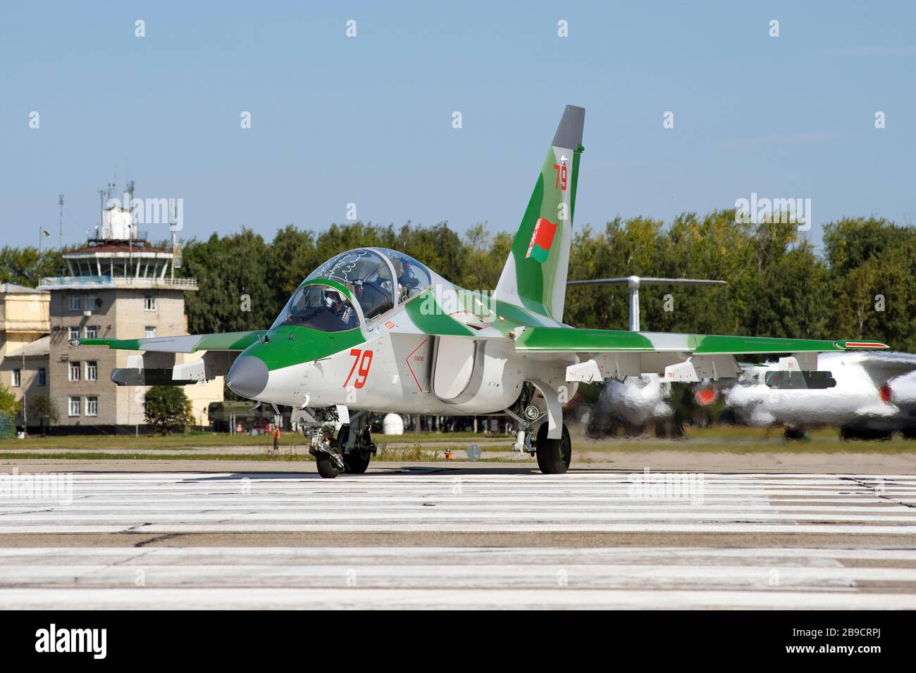 Belarusian Air Force Yak-130 advanced trainer and light attack aircraft. Stock Photo