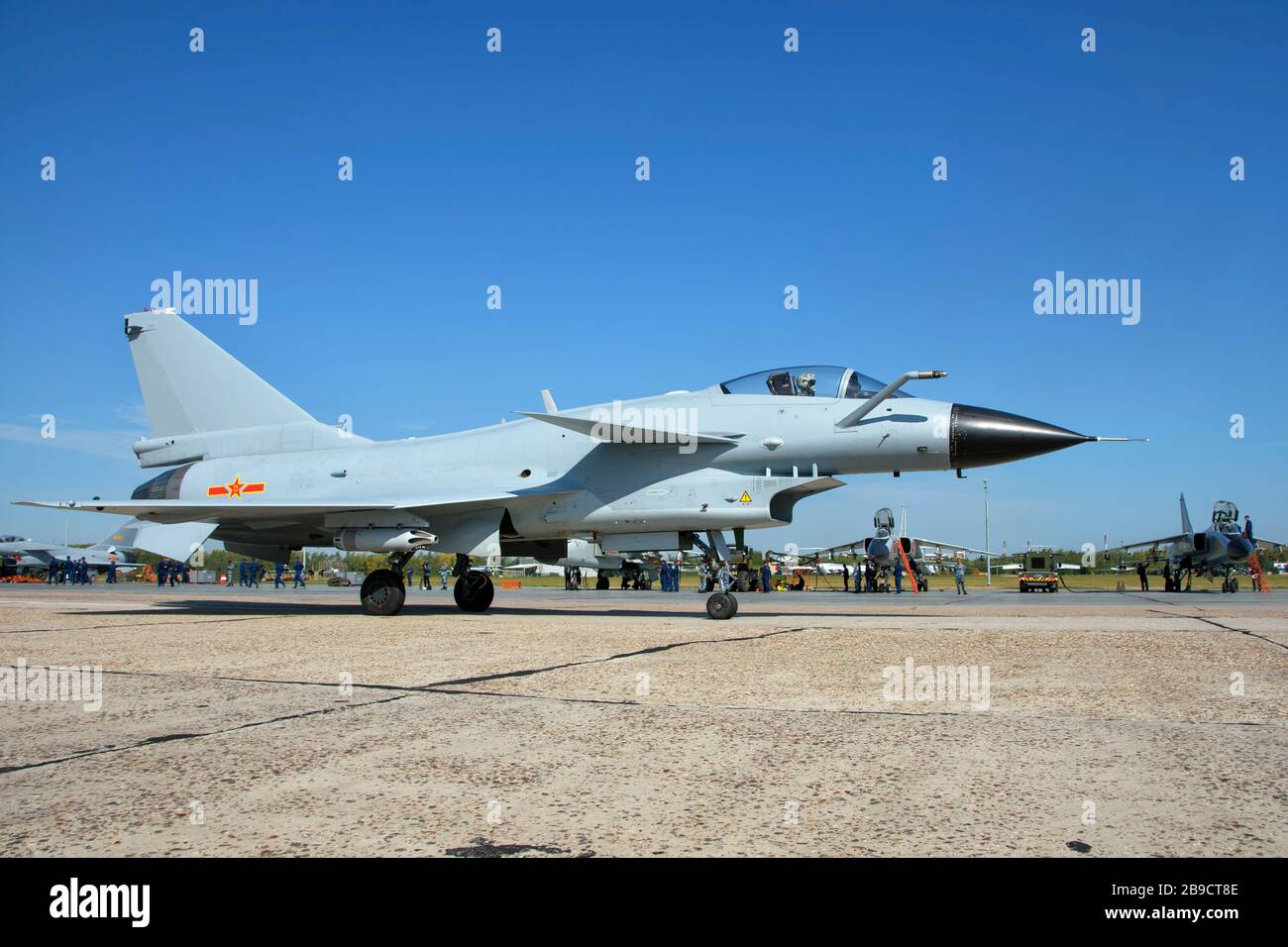 People's Liberation Army Air Force Chengdu J-10A on the tarmac. Stock Photo