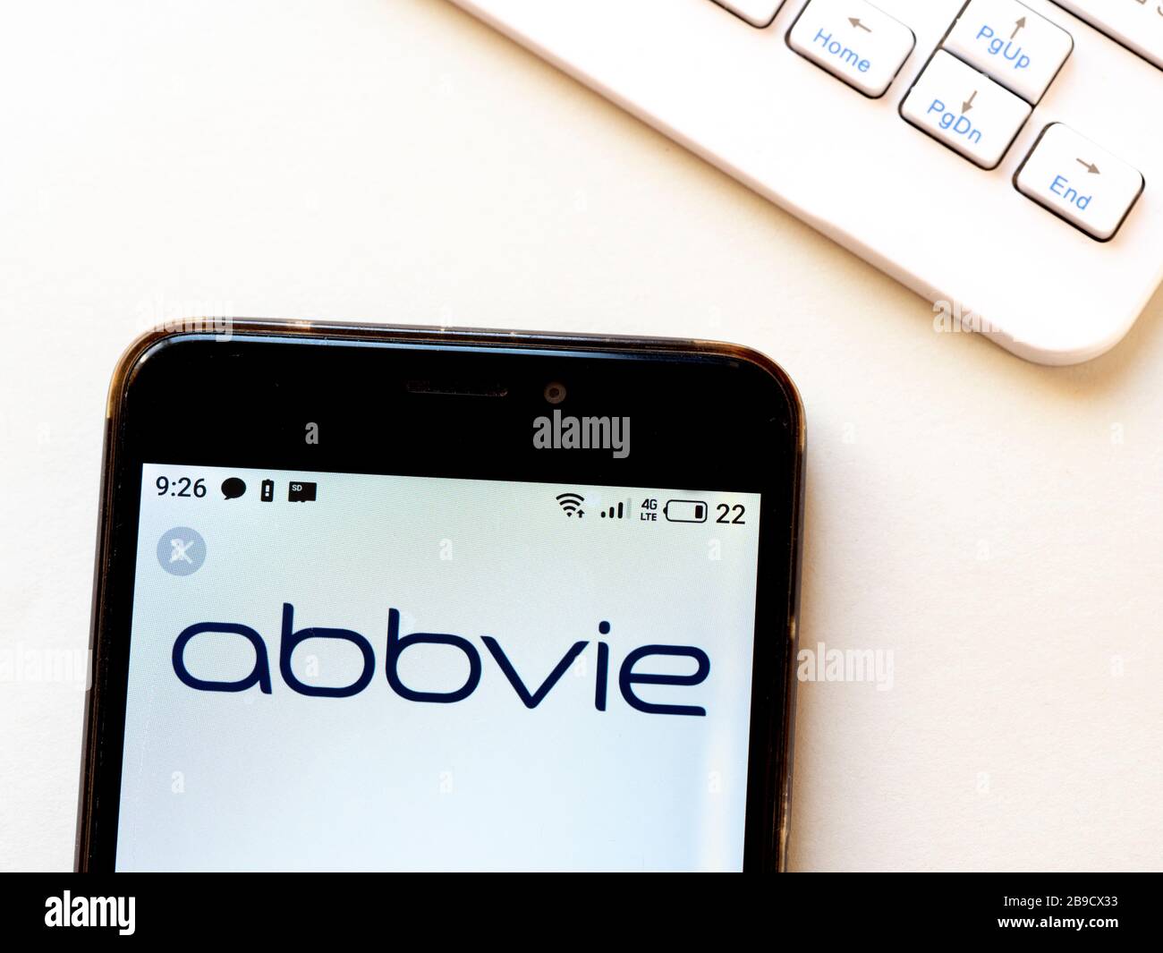 In this photo illustration Abbvie Inc. logo is seen displayed on a ...