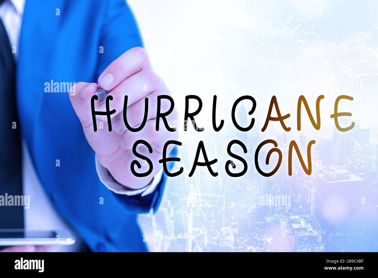 Word writing text Hurricane Season. Business photo showcasing time when ...