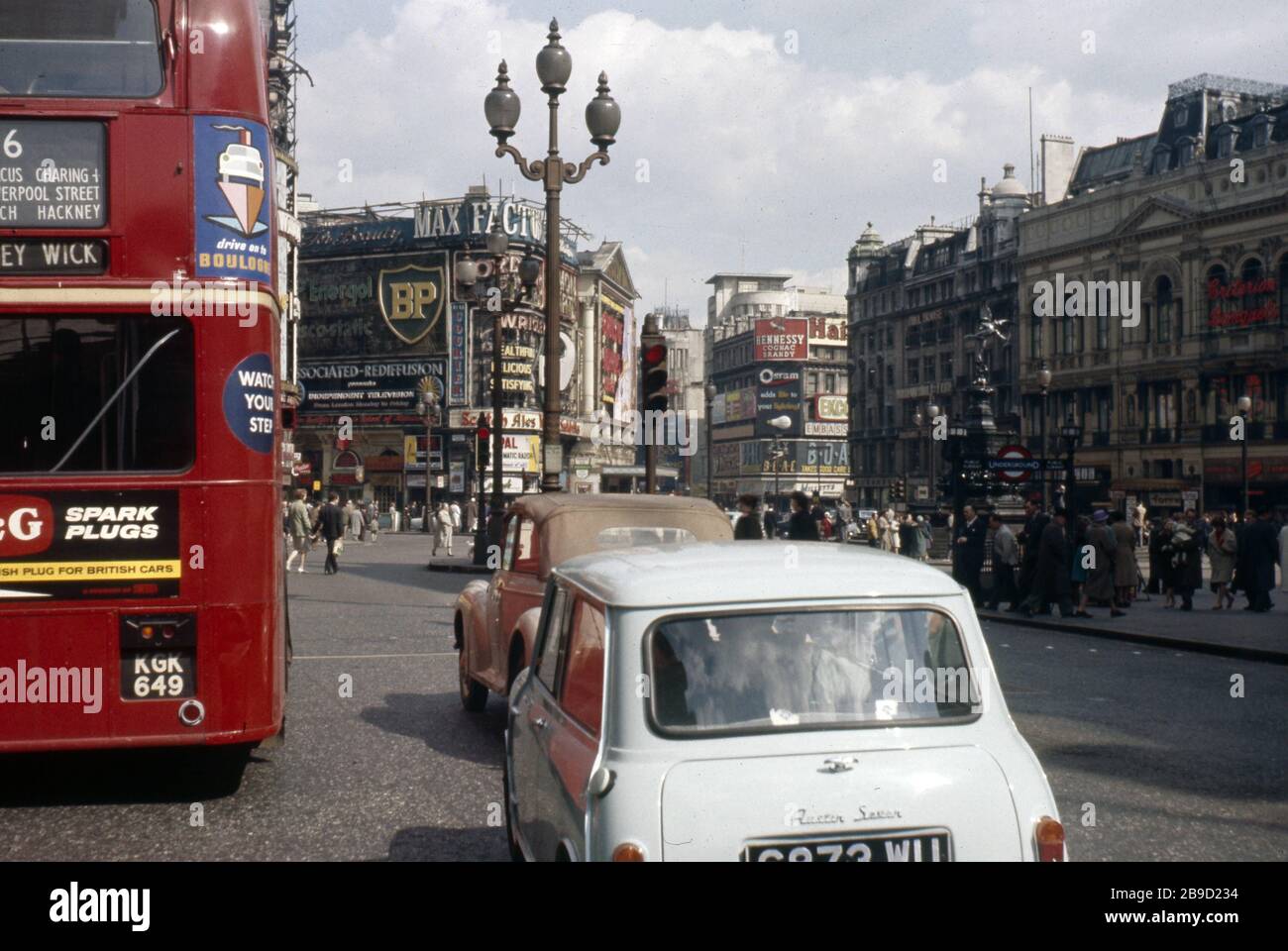 London Bus in Piccadilly Circus, 1960s – Archive Film 1064989