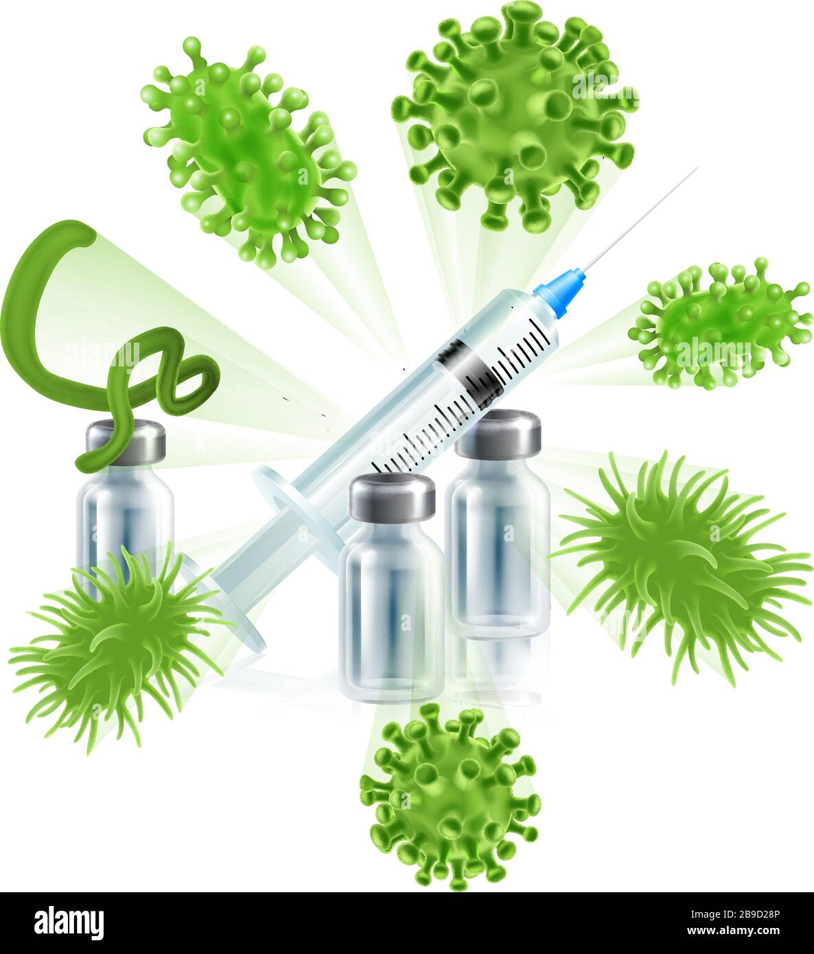 Vaccine Syringe Virus Vaccination Medical Concept Stock Vector