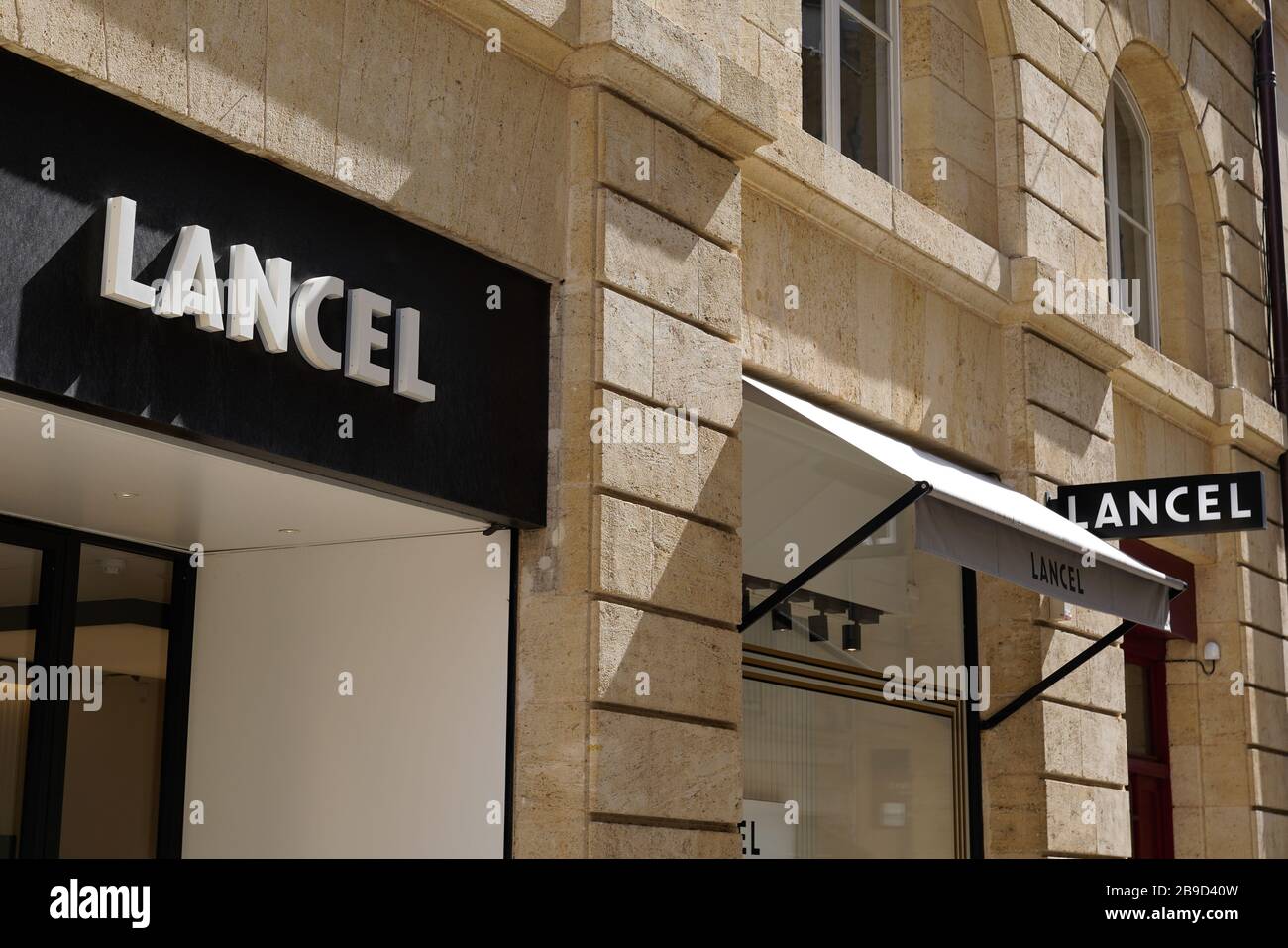 Bordeaux , Aquitaine / France - 09 18 2019 : Lancel store shop sign in street Stock Photo