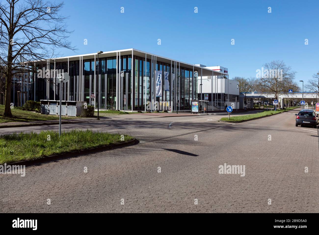 Unusually empty campus of Heinrich-Heine University Dusseldorf due to the measures against coronavirus Stock Photo