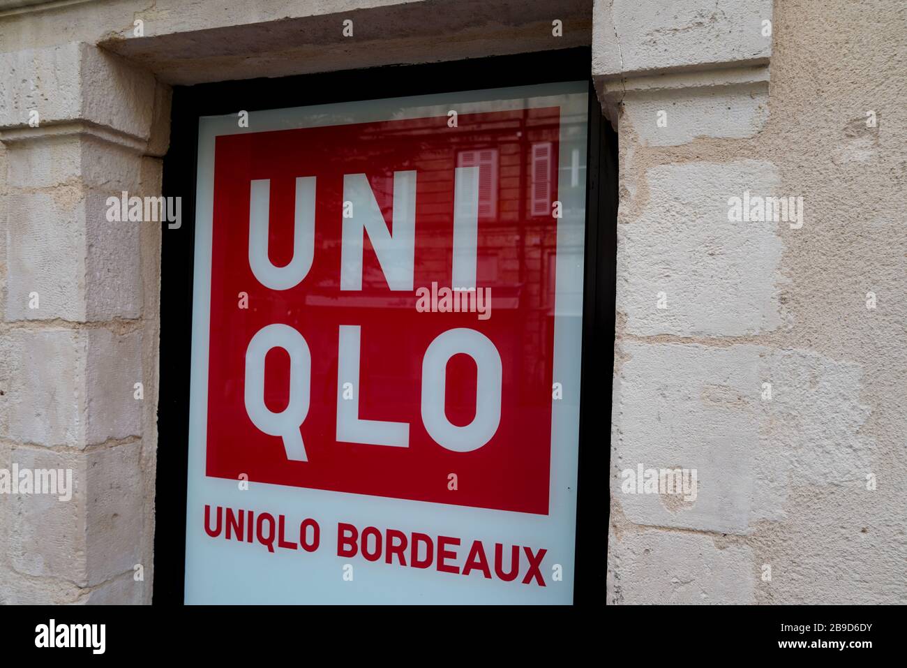 Bordeaux , Aquitaine / France - 10 06 2019 : uniqlo logo shop sign store  Japanese casual wear designer manufacturer retail Stock Photo - Alamy