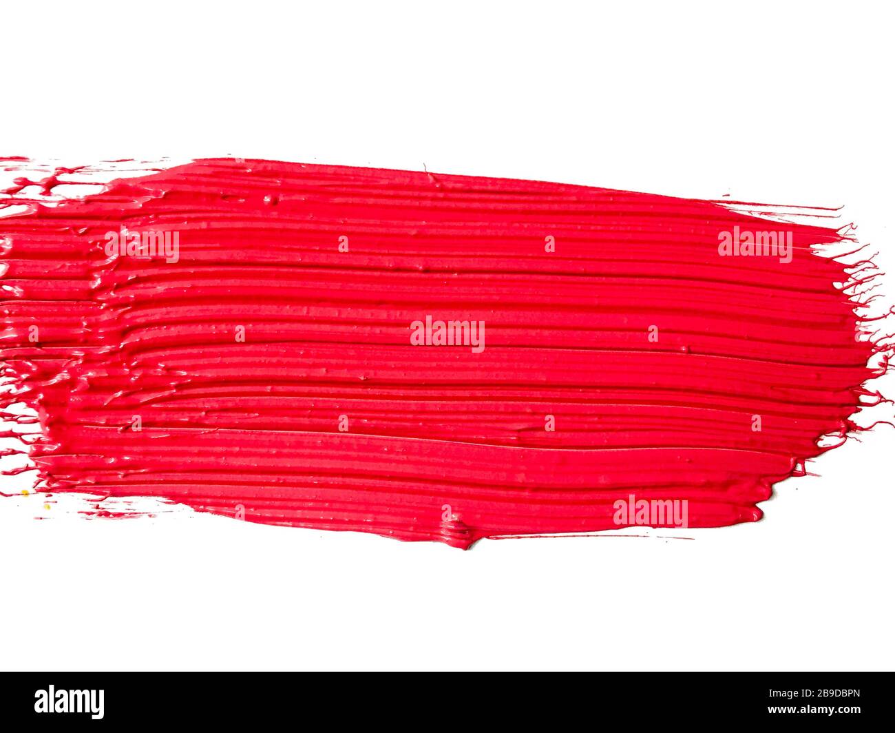 pink paint brush stroke on white background Stock Photo