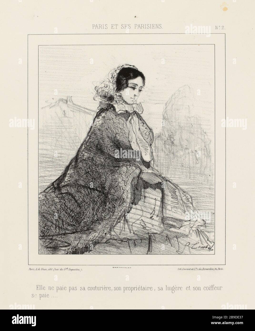 She does not pay her dressmaker, her owner, her seamstress and hairdresser pays ... / No. 2 (as listed) |. Paris and Parisians (as a whole). Stock Photo