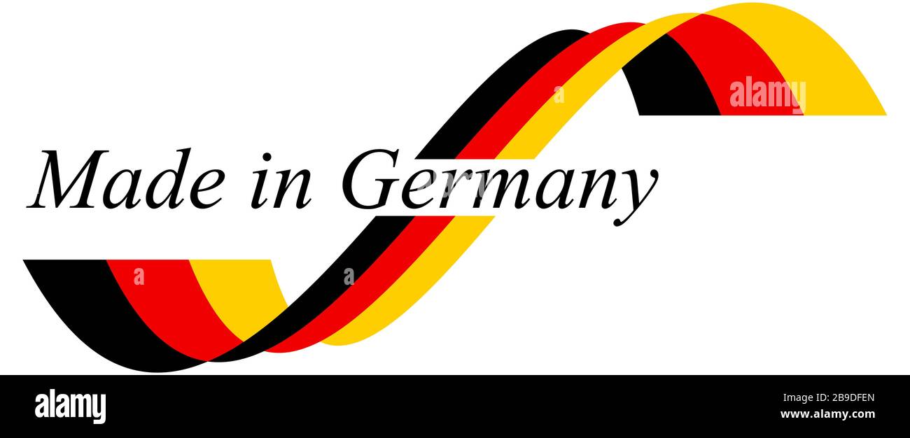 eps 10 vector illustration of seal of quality with national colors and text MADE IN GERMANY Stock Vector