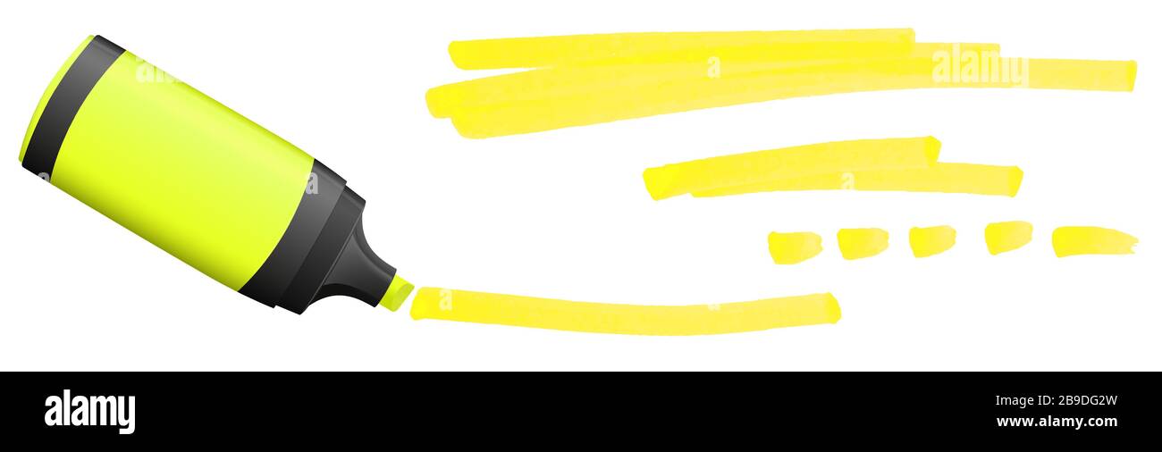 colored highlighter with different drawn markings for business use Stock Vector
