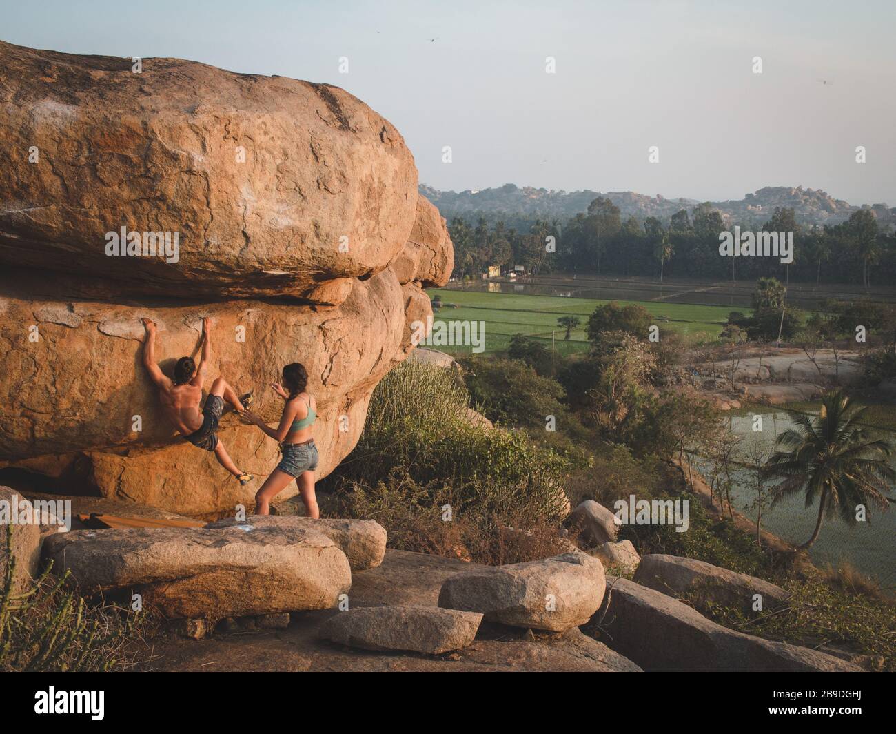 Rock climbing Stock Photo