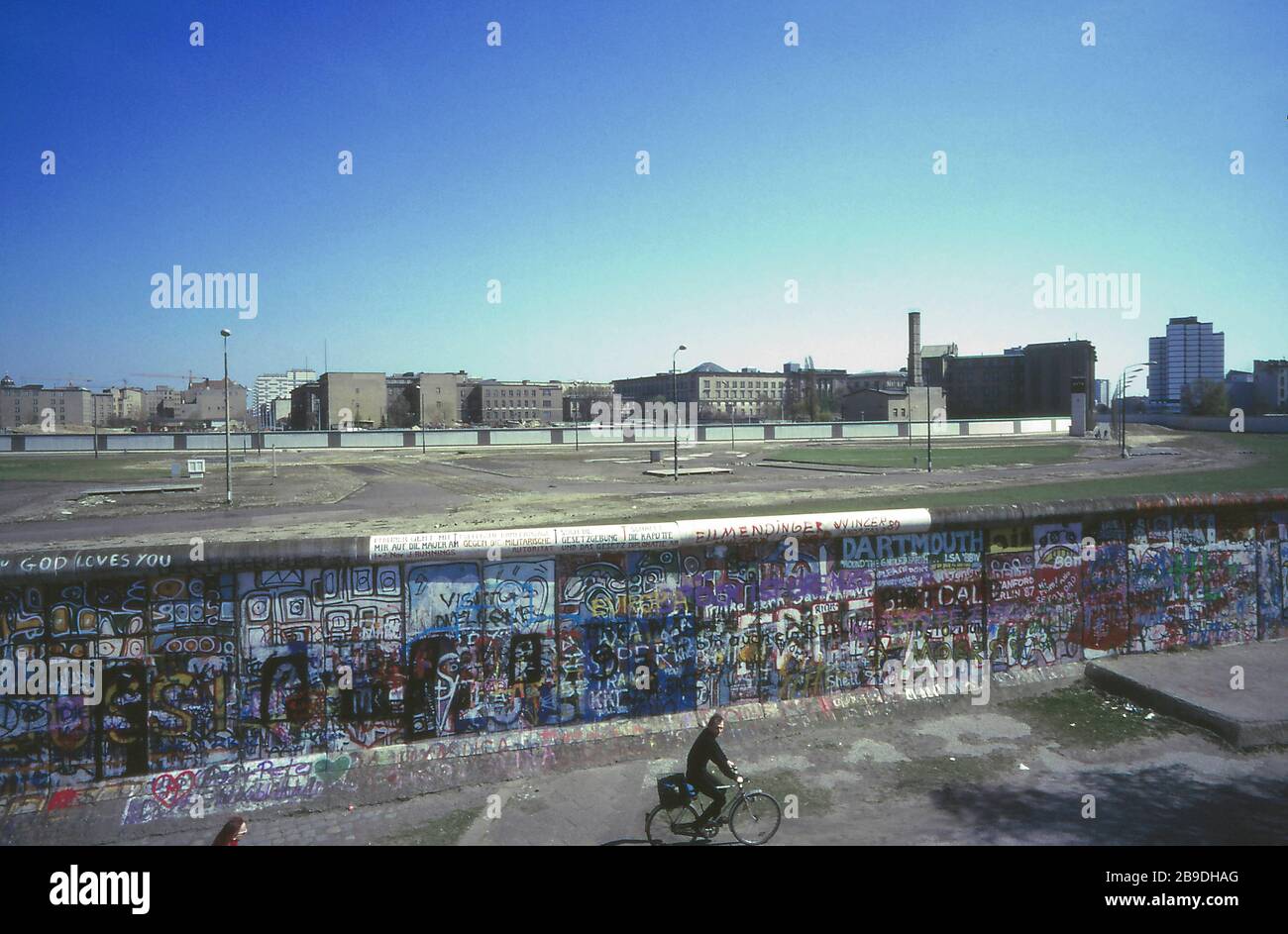 The Wall Painted With Graffiti At Potsdamer Platz The Octagon Of The Leipziger Platz Is Clearly