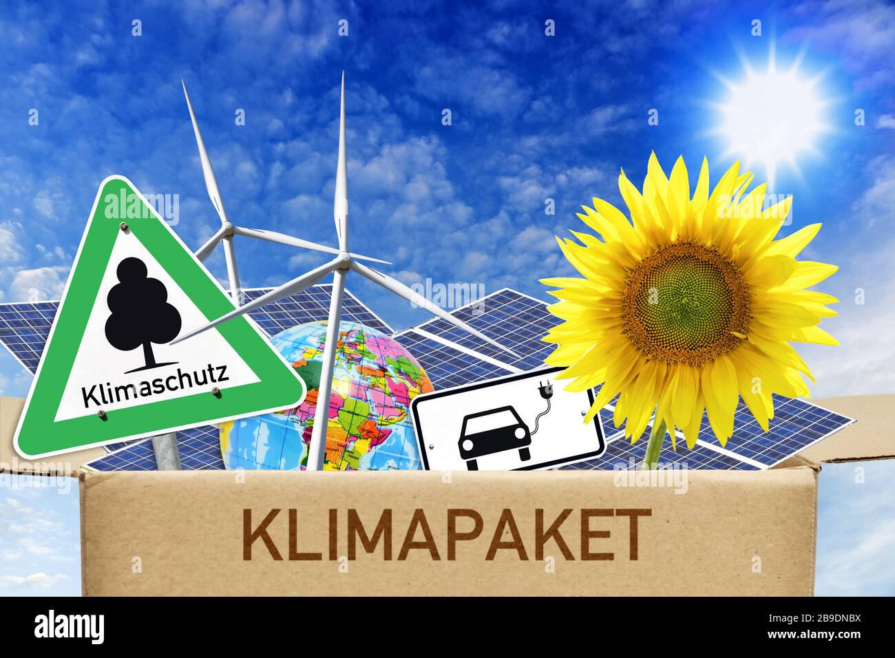 PHOTOMONTAGE, climate package, symbolic photo, FOTOMONTAGE, Klimapaket, Symbolfoto Stock Photo