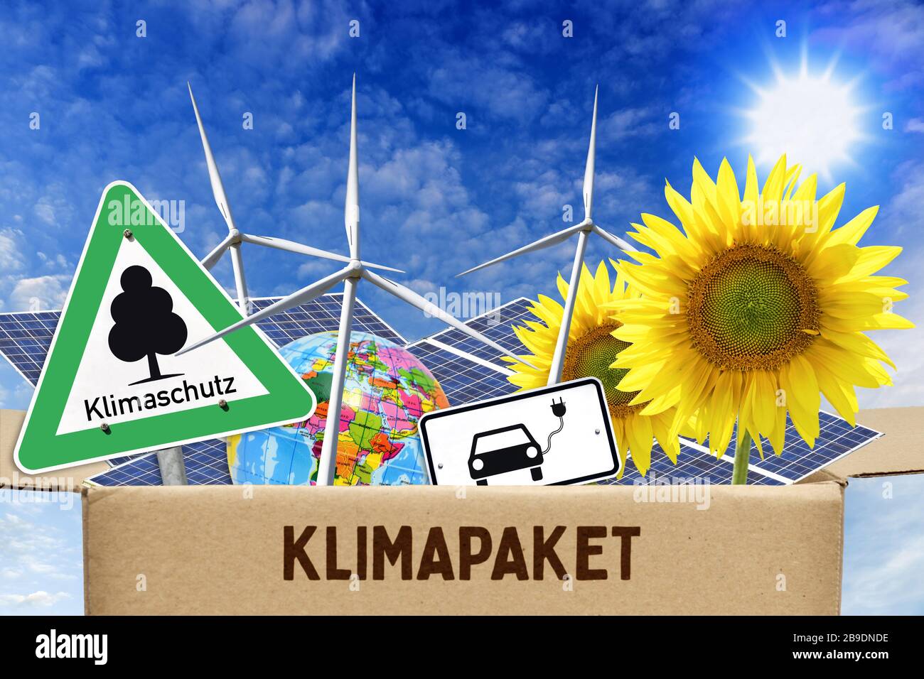 PHOTOMONTAGE, climate package, symbolic photo, FOTOMONTAGE, Klimapaket, Symbolfoto Stock Photo