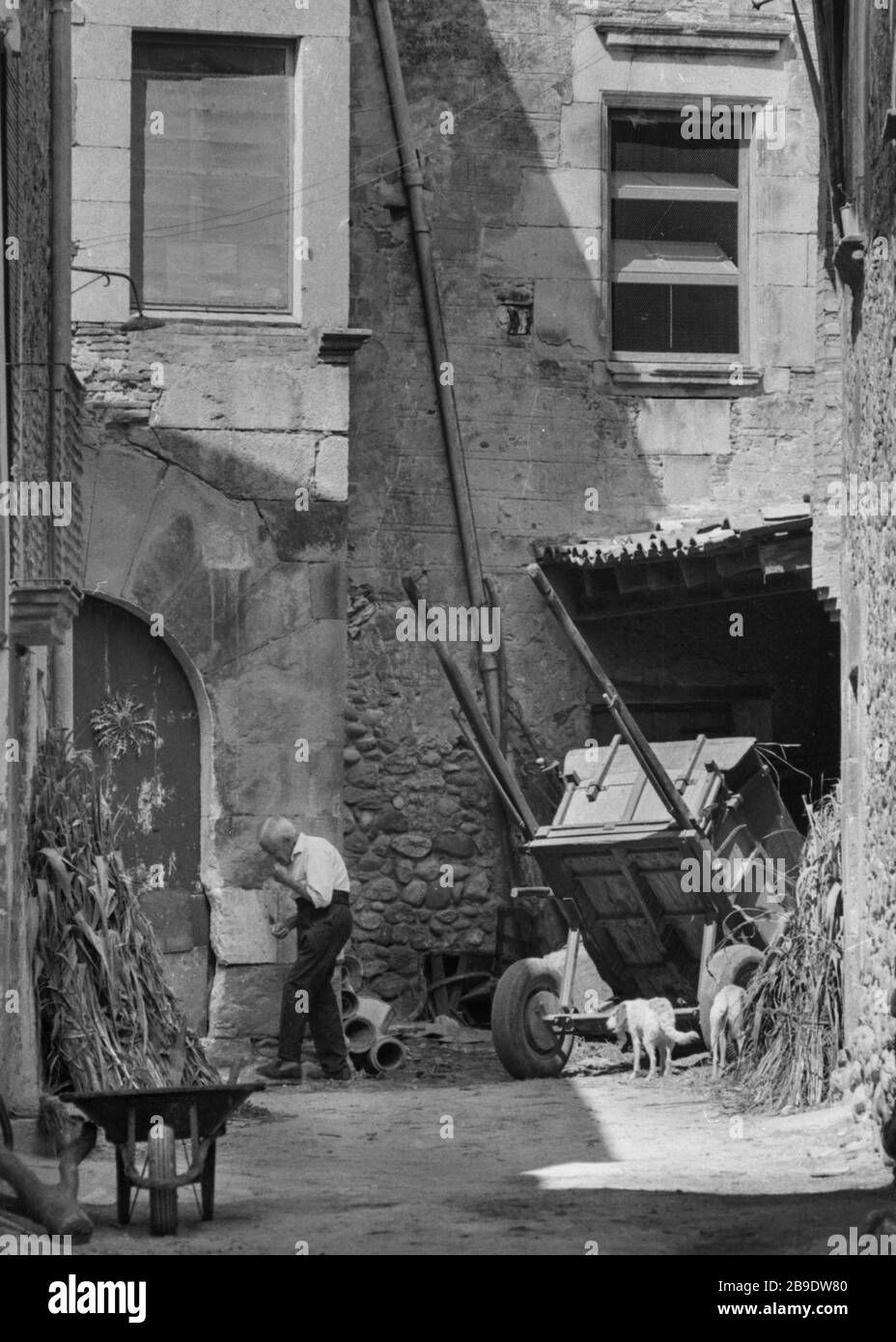 View into a backyard in Spain. [automated translation] Stock Photo Alamy